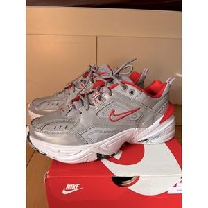 Nike M2K Tekno Reflective Metallic Silver sneakers womens size 8.5 EUC